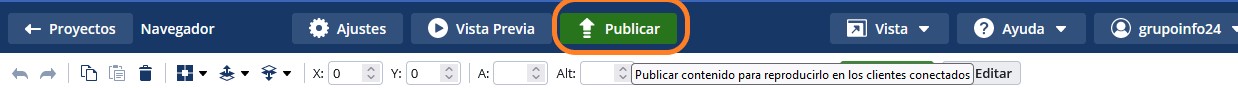 Botón Publicar